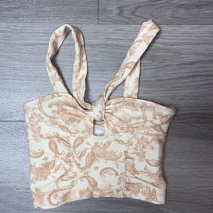 Urban Outfitters Light Pink Paisley Crop Top